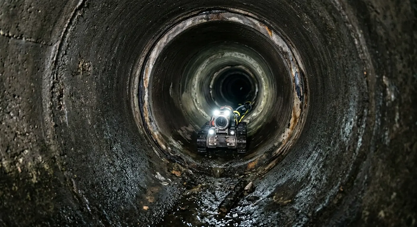 Robotic sewer camera inspecting pipe interior for Sewer Line Repair in Peoria